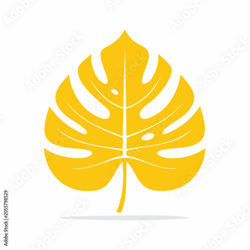 Yellow Monstera Leaf Icon