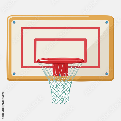 Basketball Hoop and Net Illustration