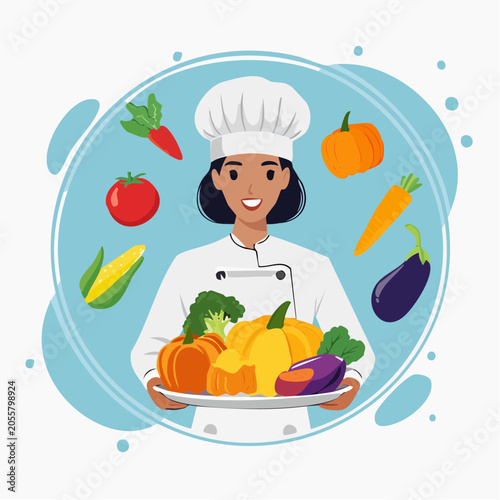 Chef Holding Fresh Vegetables