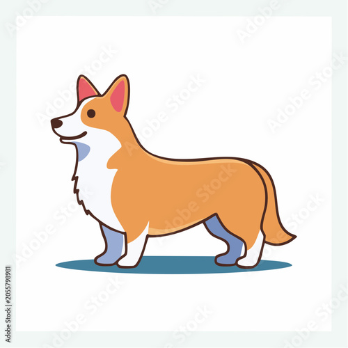 Cute cartoon corgi dog illustration