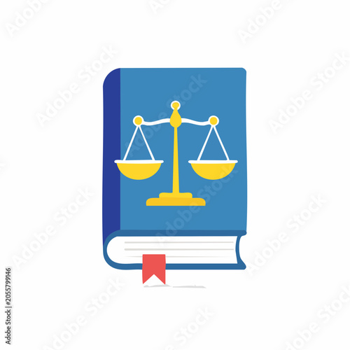 Law Book with Scales of Justice Symbol