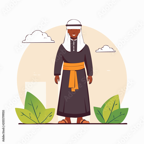 Man in Traditional Arab Clothing