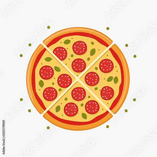 Pepperoni Pizza Slices Illustration