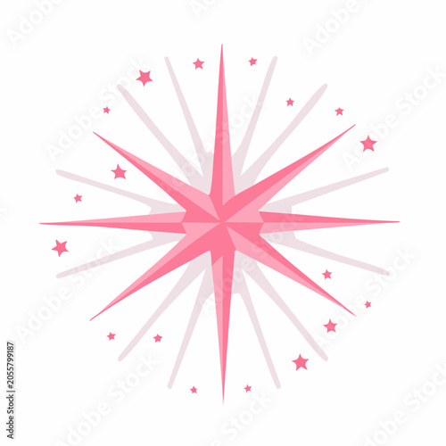 Pink Starburst with Stars