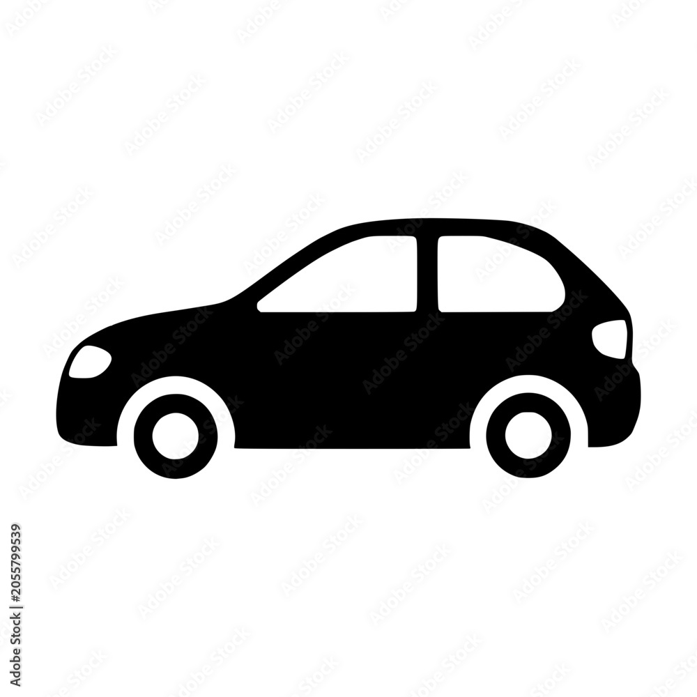 Fototapeta premium Compact Hatchback Car Silhouette Icon
