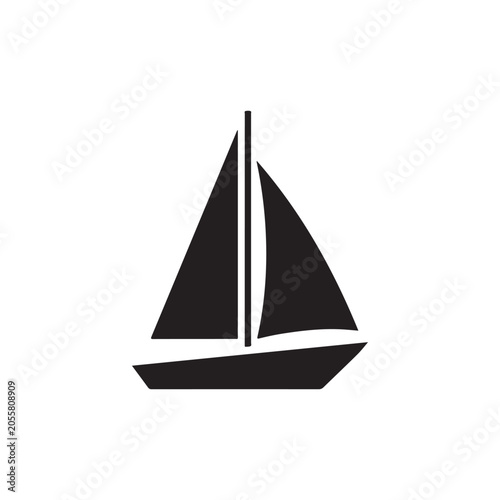 Boat icon. Sailboat icon silhouette