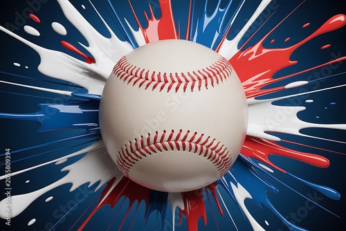 Dynamic baseball icon with colors high resolution picture