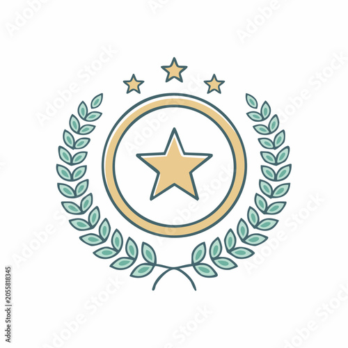 Laurel Wreath with Star Emblem