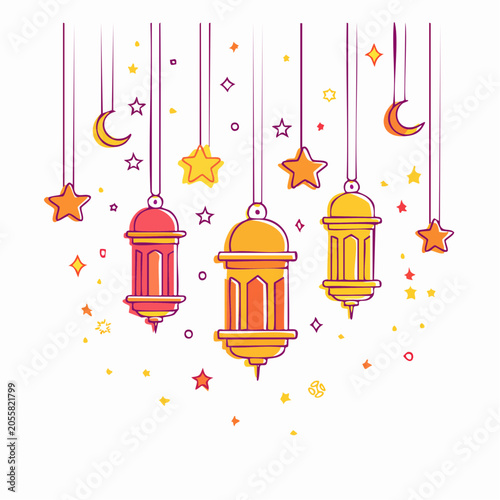 Islamic Lanterns and Stars Decoration