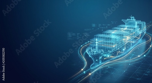 Digital Twin Concept of Autonomous Container Ship for Smart Maritime Logistics and AI Navigation