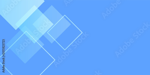 Fényképezés Abstract square shapes with blue gradient background
