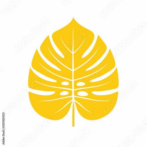 Yellow Monstera Leaf Icon