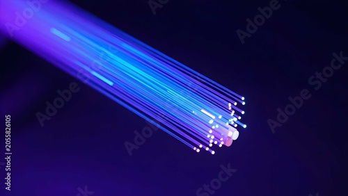 Blue violet fiber optic digital communication high speed