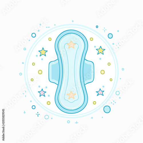 Sanitary Pad with Stars and Circles