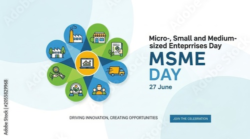 MSME Day colorful infographic illustration
