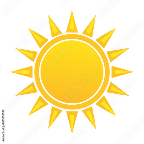 Yellow Sun Icon in Flat Design