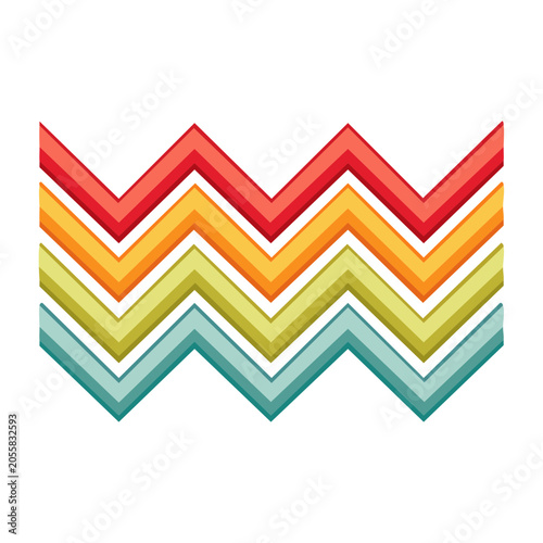 Zigzag geometric pattern with rainbow stripes