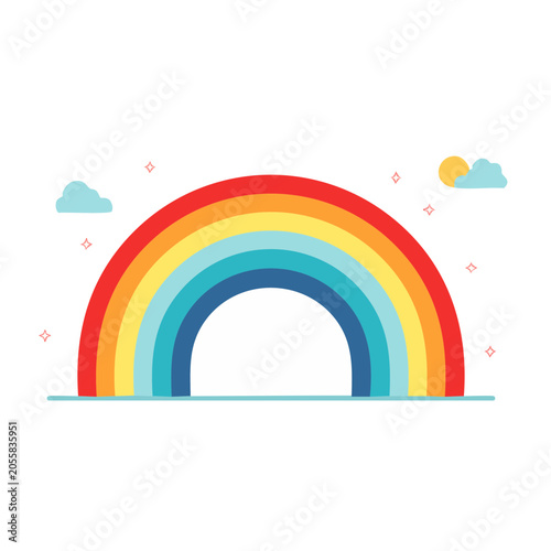 Colorful rainbow flat design vector