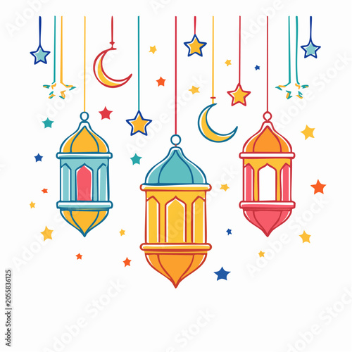 Ramadan Lanterns and Stars Decoration