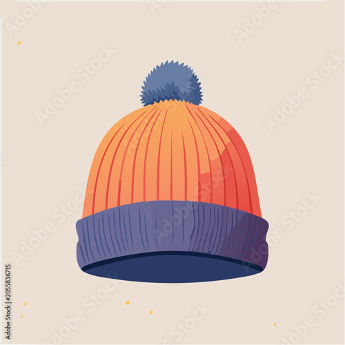 Knitted Beanie Hat with Pom-Pom