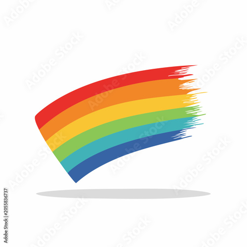 Rainbow brush stroke graphic