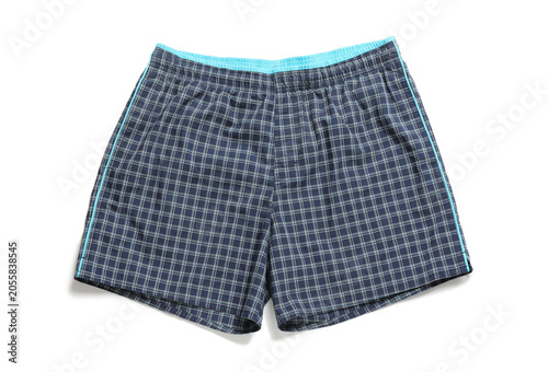 Mens blue plaid boxer short...