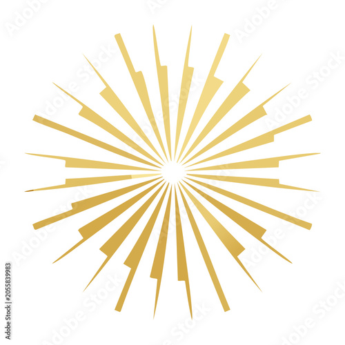 Gold Burst Shape Vector Graphic