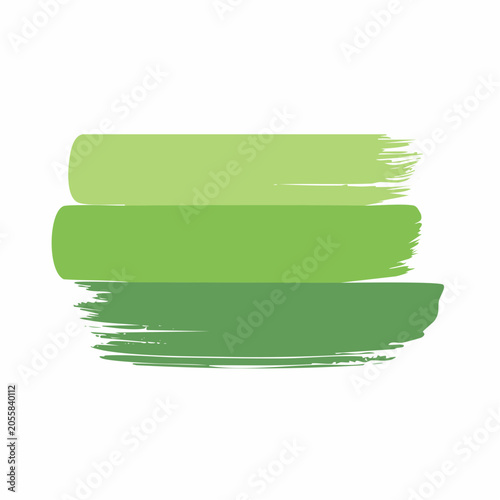 Three Green Brush Strokes