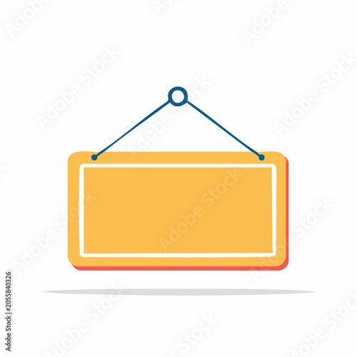 Blank hanging sign with yellow background