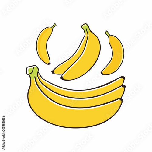 Bunch of Yellow Bananas Illustration
