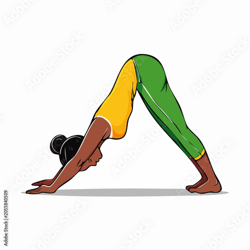 Woman in Downward-Facing Dog Yoga Pose
