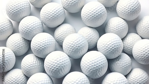 dimple. Multiple golf balls arranged in a detailed pattern on a white surface. product launch decks, UI/UX mockups, designed for data visualization dashboards and holographic UIs.