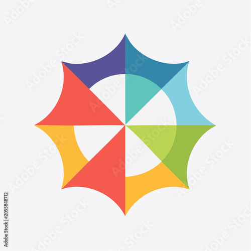 Colorful Abstract Geometric Starburst Logo Design