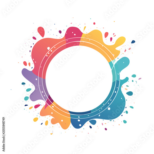 Colorful Paint Splash Frame Vector Graphic