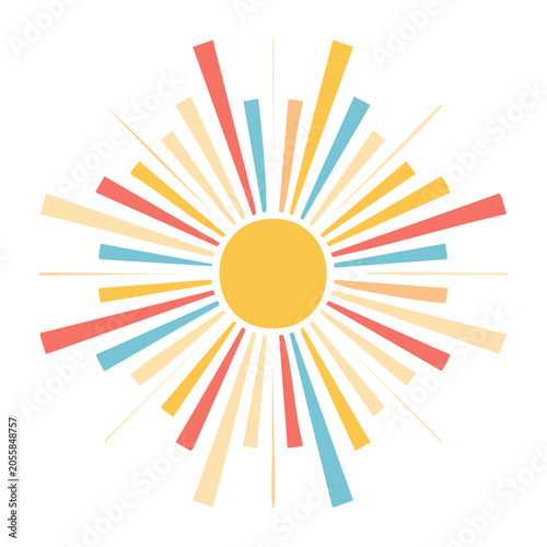 Colorful Sunburst Graphic in Flat Design