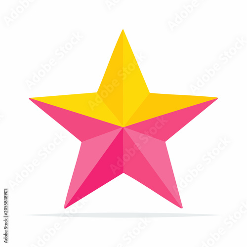 Geometric Star Icon with Pink and Yellow Colors