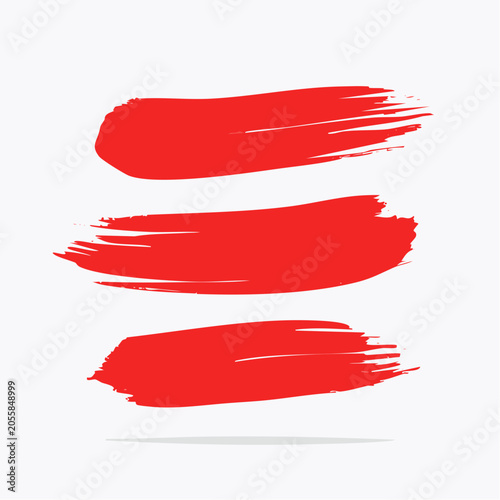 Red Brush Strokes on White Background