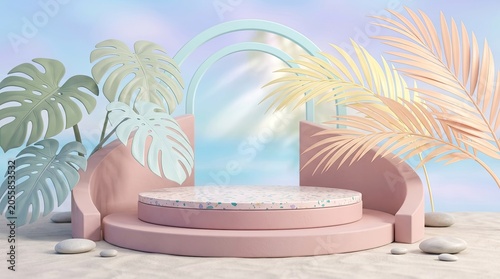tropical island with palm trees