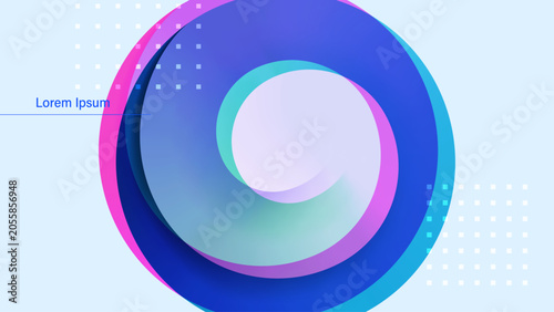 Abstract Swirl Background in Blue toned Colors and Magenta. Vector Illustration. Aspect Ratio 16:9.