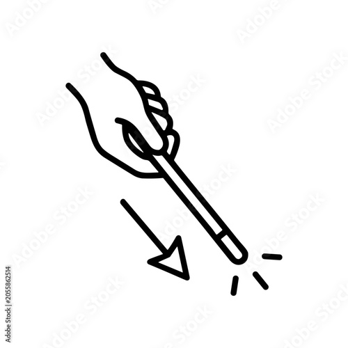 Foto Hand holding magic wand casting spell.