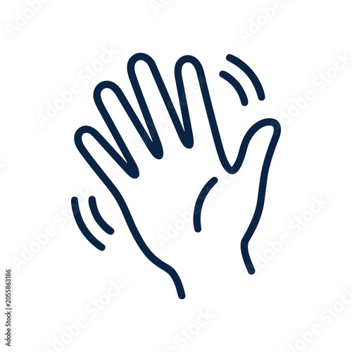 Stop hand gesture palm facing out.