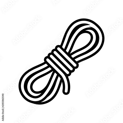 Valokuva Tied Rope Knot Closeup Illustration.