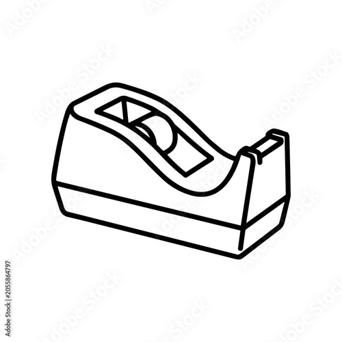 Obraz na płótnie Black and white tape dispenser drawing.
