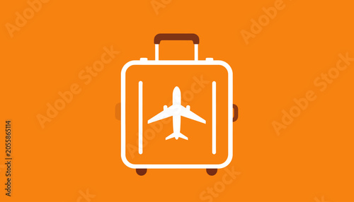 Airplane on Luggage Travel Icon.