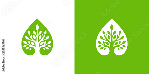 logo design combining love and tree, design vector icon idea