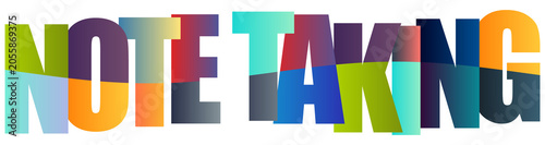 Colorful text design for note taking concept illustration