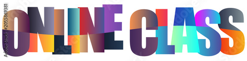 Colorful text design for online class education and learning