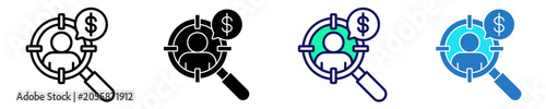 Financial Audit Icon Set Multiple Style Collection