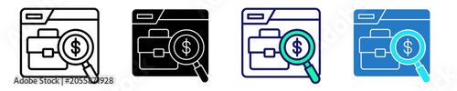Financial Investigation Icon Set Multiple Style Collection