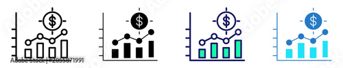 Revenue Tracking Icon Set Multiple Style Collection